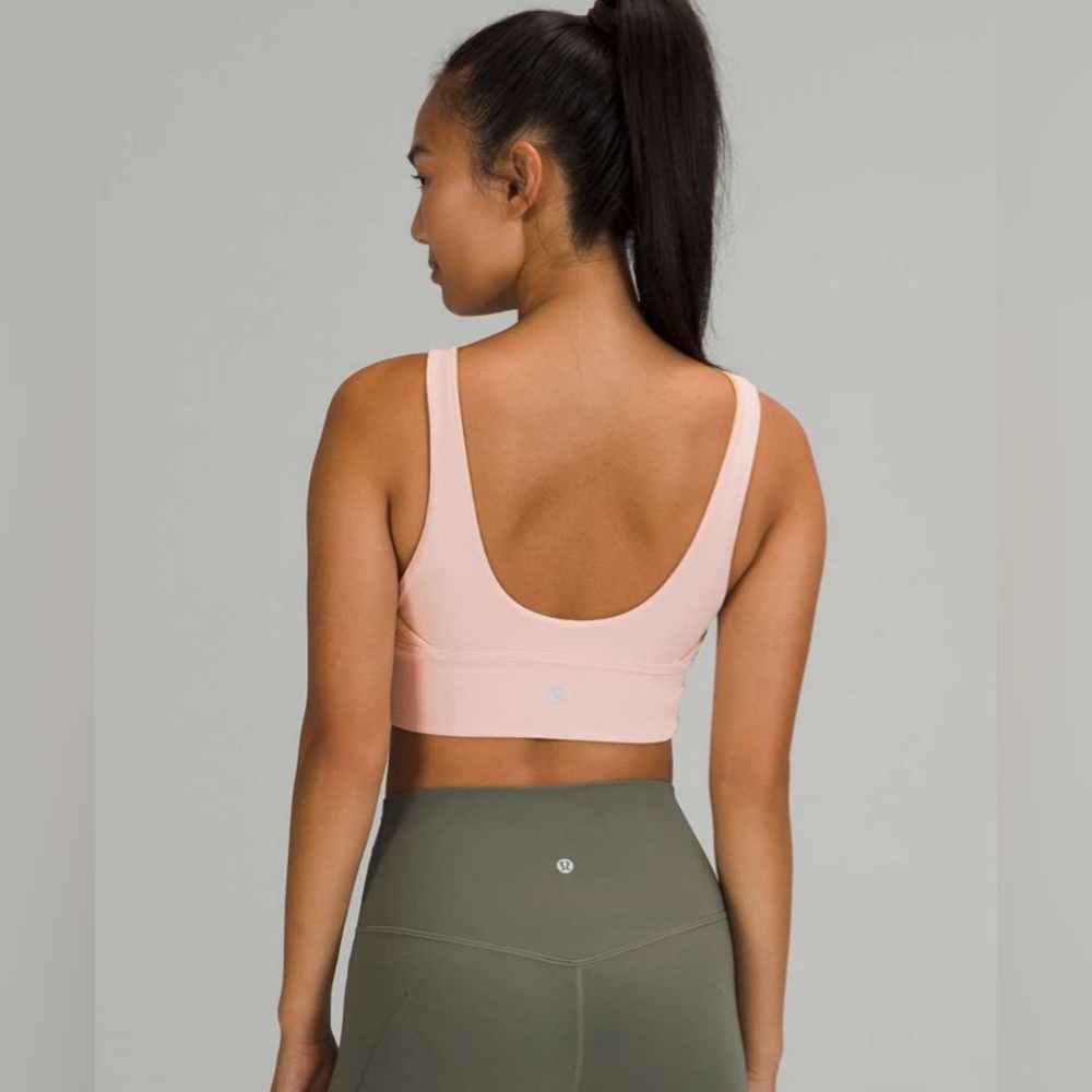 Lululemon reversible align bra pink mist pecan tan beige light support nulu